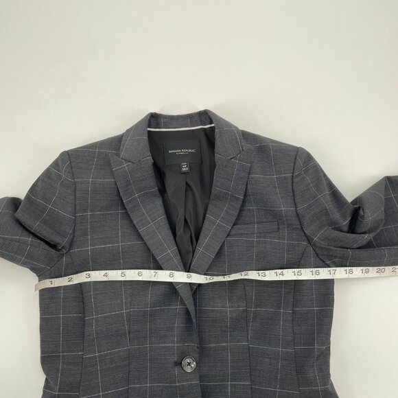 Banana Republic Classic Fit Wool Blend Gray Metallic Thread Blazer Womens 4P - Picture 4 of 7